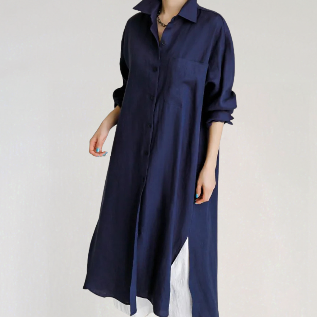 Linen Maxi Shirt Dress