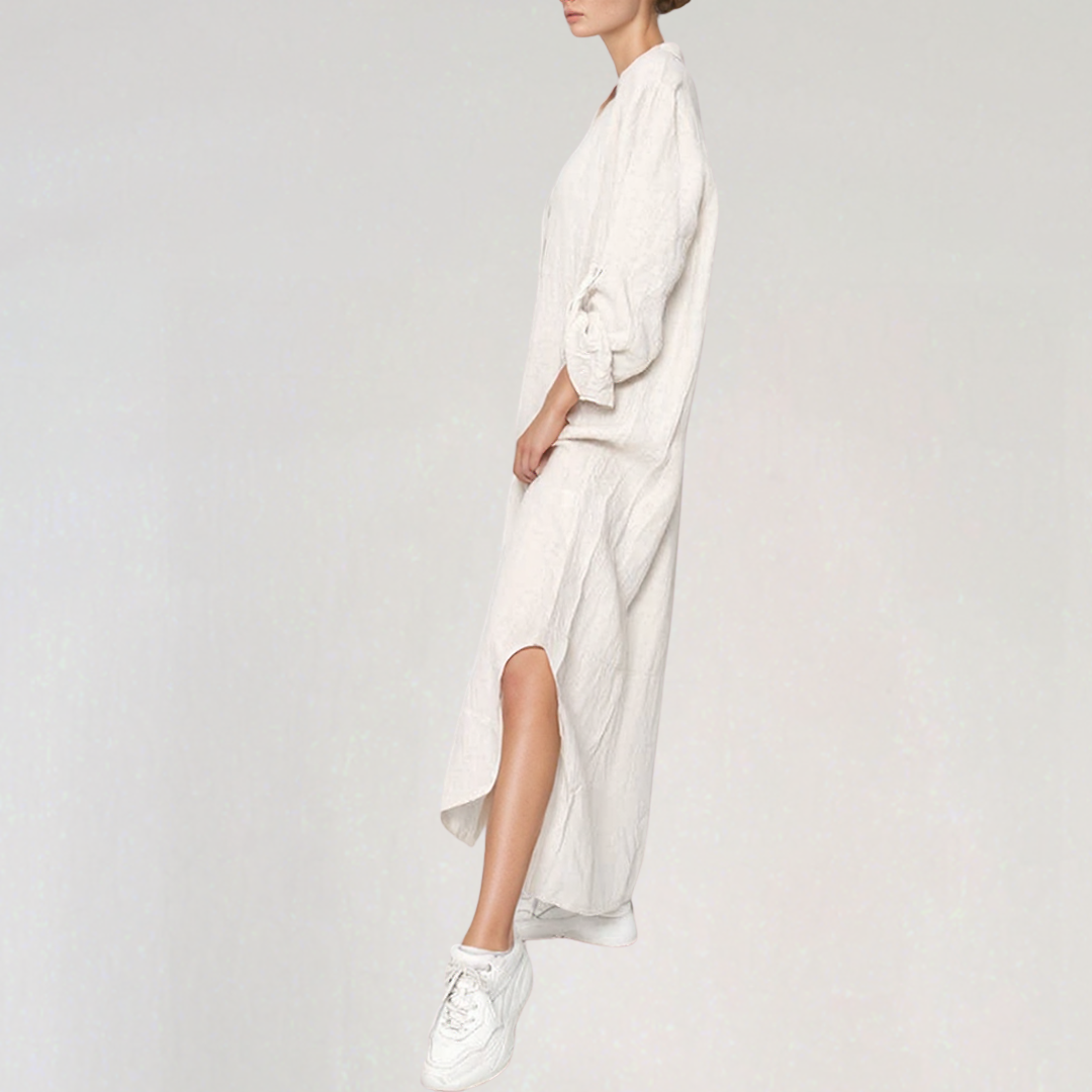 Linen Maxi Shirt Dress