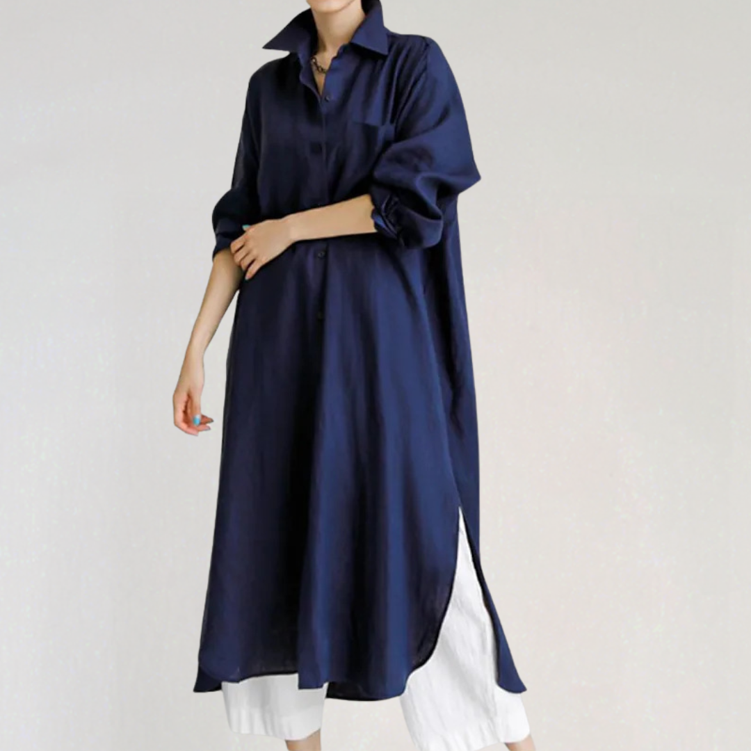 Linen Maxi Shirt Dress