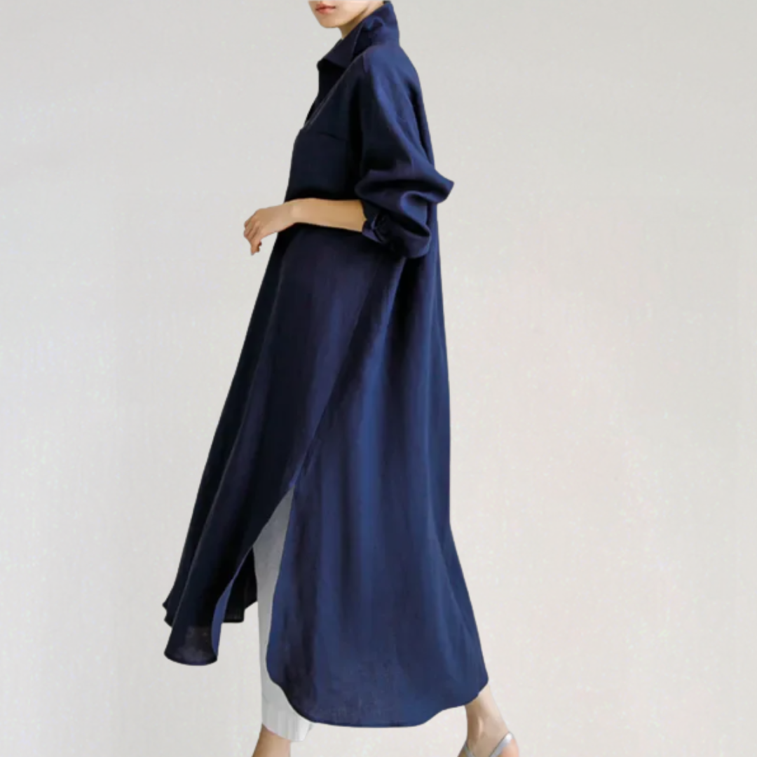 Linen Maxi Shirt Dress