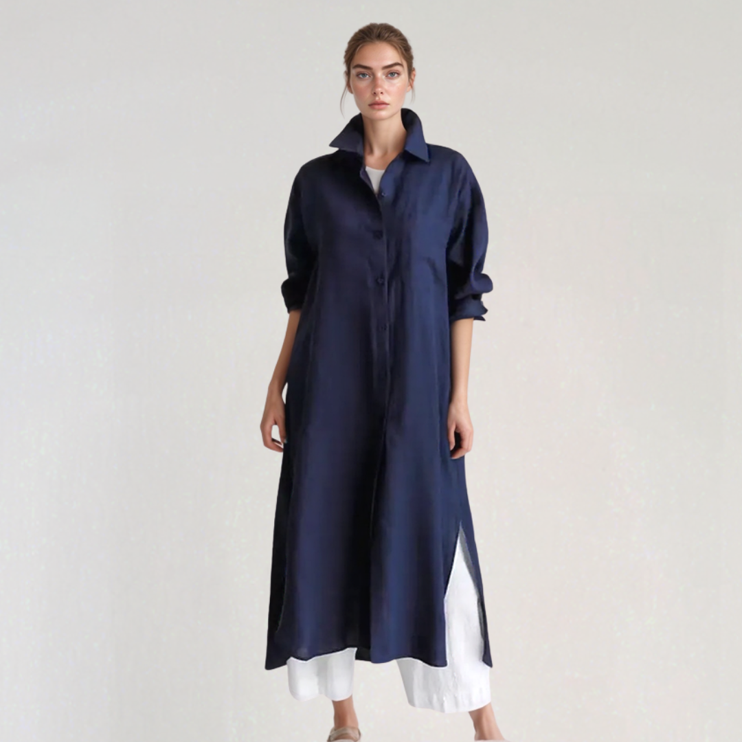 Linen Maxi Shirt Dress