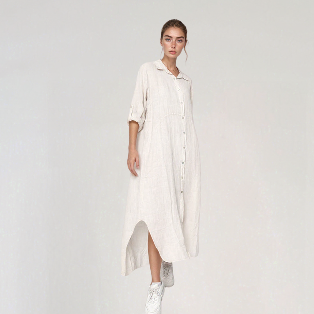Linen Maxi Shirt Dress