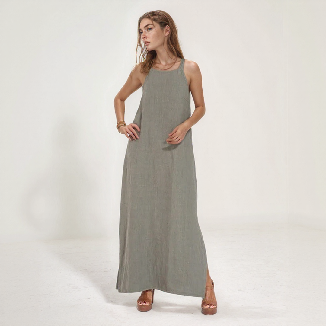 Sleeveless Linen Summer Maxi Dress