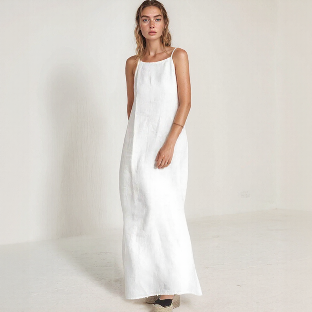 knee length dresses for ladies Linen Maxi Dress, Long Linen Dress main image 0