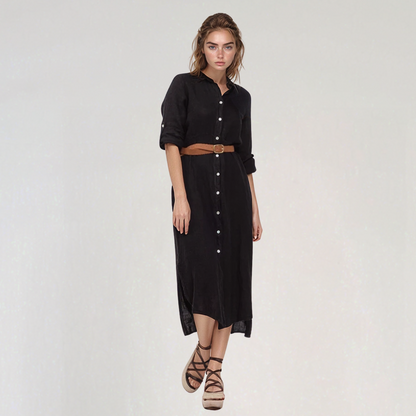 Linen Maxi Shirt Dress