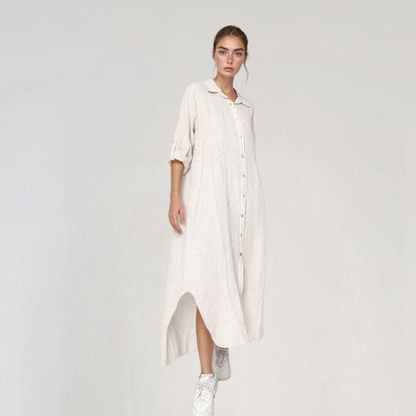 Linen Maxi Shirt Dress